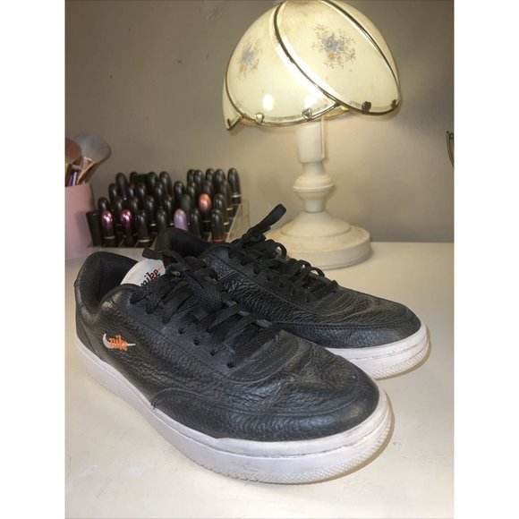 Nike Wmns Court Vintage PRM Wmns Size 7.5 Shoes CW1067-002 Black White Orange - Picture 2 of 9